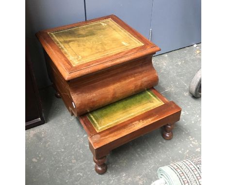 A commode stool converted for use as steps, 45cmW 