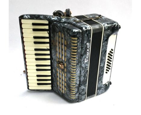 A Parrot piano accordion, 24 buttons, in hard case 