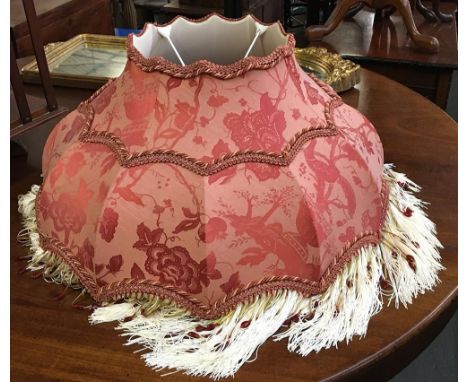 A large tasseled and beaded lamp shade, 57cmD 