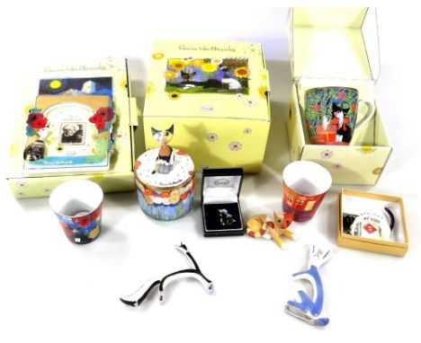 Various Goebel Rosina Wachtmeister boxed figures, to include cat, 10cm H, photograph frame, etc.  (boxed)