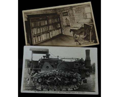 An early 20thC Hornsby &amp; Sons Grantham postcard, showing the Caterpillar or Walking Engine, 9cm x 15cm, and a further pos