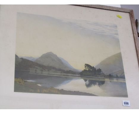 WILLIAN HEATON COOPER, signed colour print "After Sunset on Grasmere", 14" x 17" 