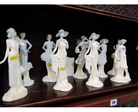 ROYAL WORCESTER VOGUE COLLECTION, collection of 9 Royal Worcester Vogue figures, one with certificate of authenticity of 1920