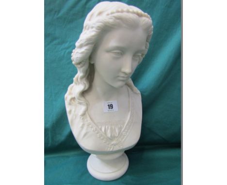 PARIAN BUST, Copeland 1876 bust "Elaine", by L A Malempre, 13" height 