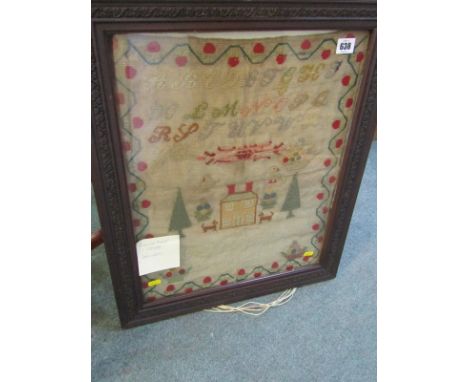 VICTORIAN CORNISH SAMPLER, "Louisa Bray 1888, Lanivet", 19" x 15.5" 