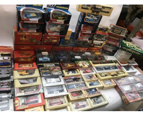 A large collection of boxed diecast vehicles including Matchbox, Lledo, Corgi etc , also included is a collection of mail awa