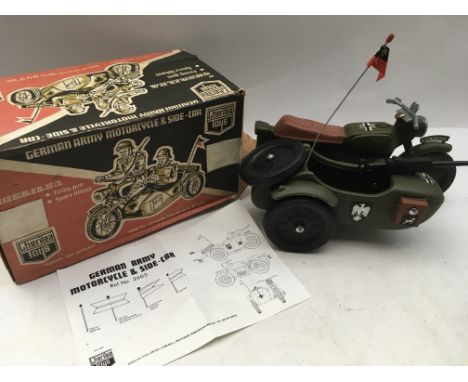 Cherilea toys , boxed, German Army motorcycle and sidecar, with instructions