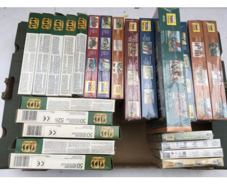 A collection of boxed HO, 1:72 scale figures, including Revell, Zvezda etc