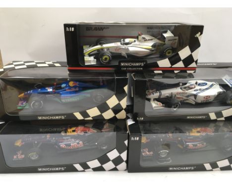 Minichamps, boxed, 1:18 scale, Formula 1 racing, x5