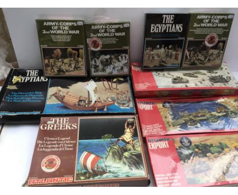 Atlantic, HO scale , 1:72, a collection of boxed soldiers including Atlantic export etc