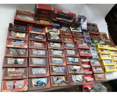 A collection of boxed diecast vehicles including Matchbox, Lledo, Cararama, Corgi Cameo, Majorette etc