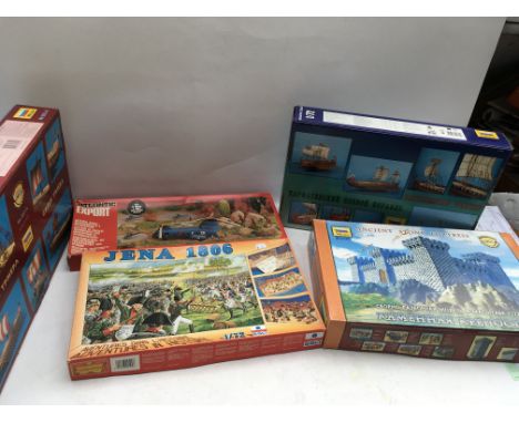 A collection of boxed, 1:72 scale figures etc