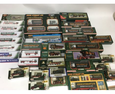 A large Corgi , Eddie Stobart Collection Of Boxed Diecast vehicles, including Articulated Lorries, Trucks, Vans etc