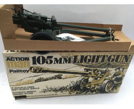 Action man, Palitoy, Boxed 105 mm Light gun with instructions and inner packaging