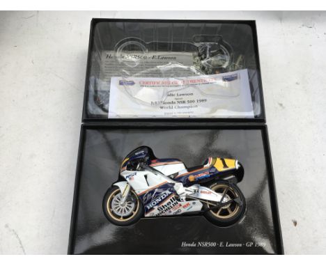 Minichamps, boxed, Eddie Lawson, Honda NSR 500, GP 1989, 1:12 scale