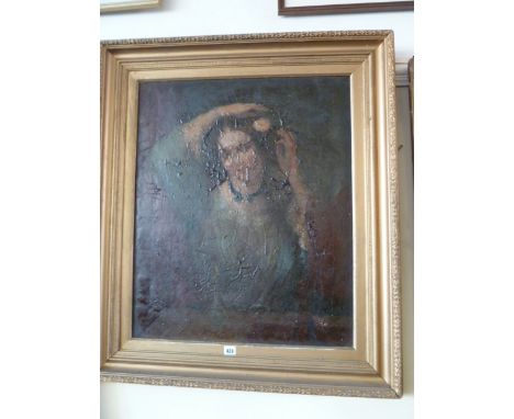 19thC Oil on canvas - Portrait of Lady 