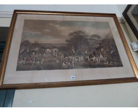Hunting print - 'Sir Richard Sutton and The Quorn Hounds' - Sir Francis Grant