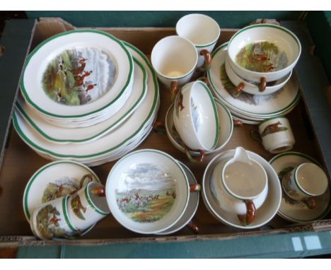 Copeland Spode dinner service - printed marks " hunting scenes from the original drawings of J F Herrings in the possession o