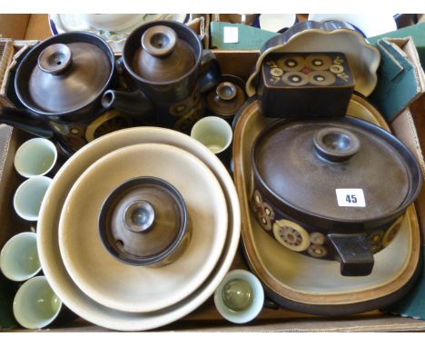 Denby brown teapot, mixing bowls, tureen etc  