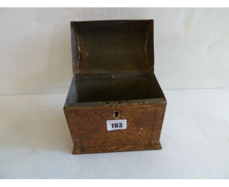 19thC toleware tea caddy 