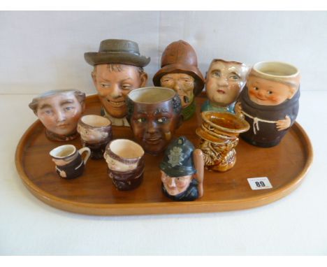 Novelty tobacco jars, Goebel monk jugs etc (11)