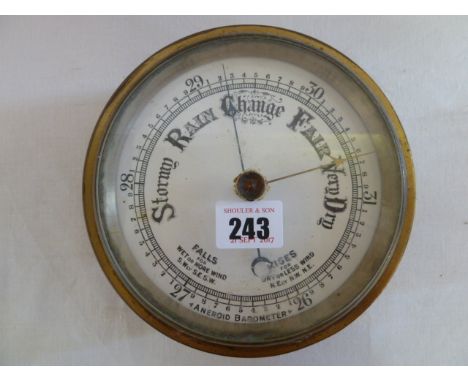 Brass ships aneroid barometer 