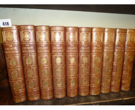 Leather bound childrens encyclopedia - Arthur Mee 10 Volumes 