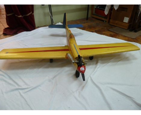 Radio controlled model Junior 60 aeroplane, 63" wingspan complete with engine 