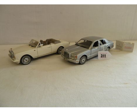 Franklin Mint 1:24 scale model cars- Rolls-Royce Silver Seraph, Rolls-Royce Corniche IV (2) 