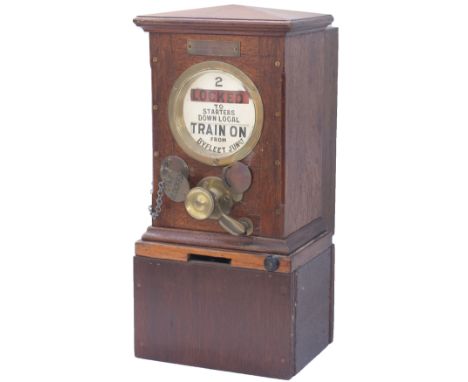 London &amp; South Western Railway Sykes Lock and Block accepting instrument complete with plunger, release key and brass mak