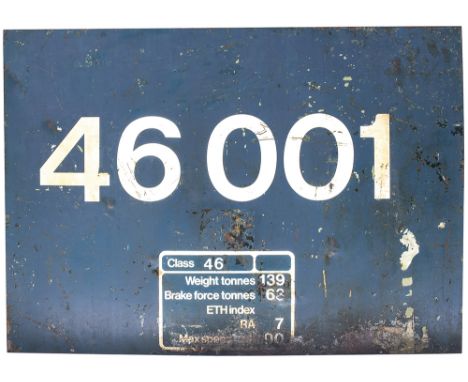 Diesel locomotive flamecut cabside panel 46001 ex British Railways Diesel originally numbered D138 and was the first of its C