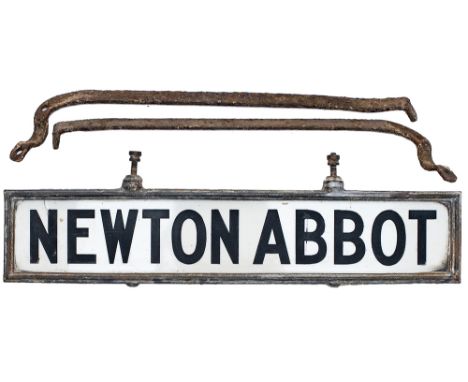 Great Western Railway lamp tablet NEWTON ABBOT from the famous station on the line between Exeter and Torquay. Engraved China