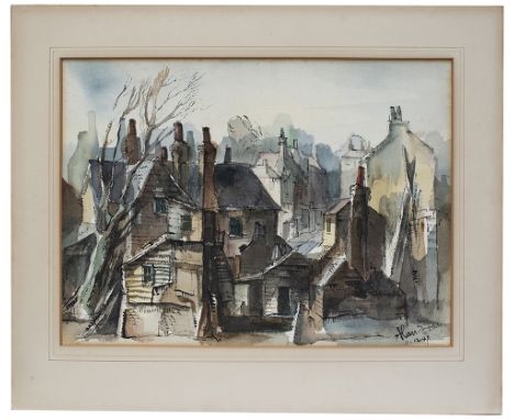 Original 1949 watercolour artwork ABRIDGE VILLAGE, ESSEX by carriage print artist Alan Gray for the British Railways Eastern 