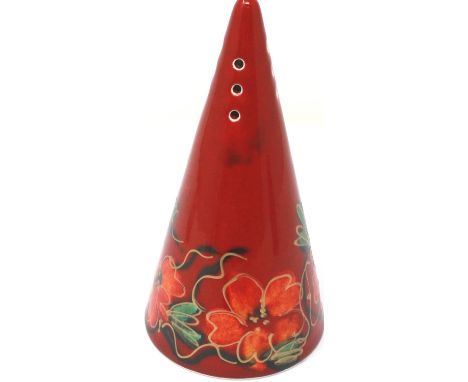 Anita Harris conical sugar shaker, signed in gold, H: 14 cm, no cracks or chips. P&amp;P Group 1 (£14+VAT for the first lot a