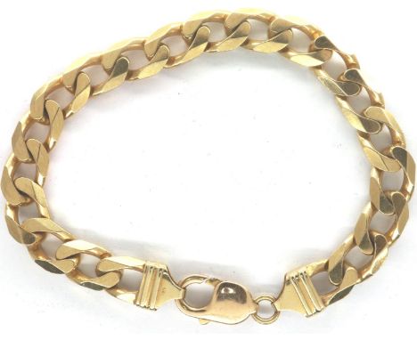 9ct gold curb bracelet, L: 22 cm, 34.3g. P&amp;P Group 1 (£14+VAT for the first lot and £1+VAT for subsequent lots) 