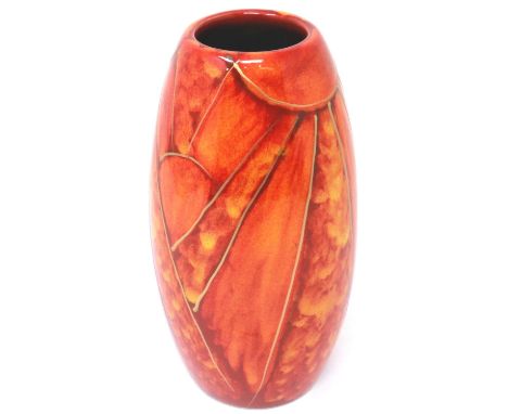 Anita Harris Sun Rays vase, signed in gold, H: 18 cm, no cracks or chips. P&amp;P Group 1 (£14+VAT for the first lot and £1+V