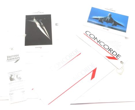 Concorde memorabilia and a Concorde pin badge. P&amp;P Group 1 (£14+VAT for the first lot and £1+VAT for subsequent lots) 