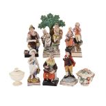 A SELECTION STAFFORDSHIRE PEARLWARE AND CREAMWARE