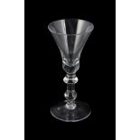 A BALUSTER WINE GLASS