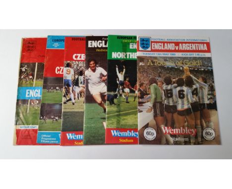 FOOTBALL, Wembley programmes, 1972-1985, inc. England v Poland 1973 (WC), England v Brazil 1978, Manchester City v Tottenham 