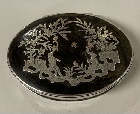 An 18th Century silver and tortoiseshell inlayed snuff box in Boscobel oak style. Approx. 60 grams. Est. £300 - £500.