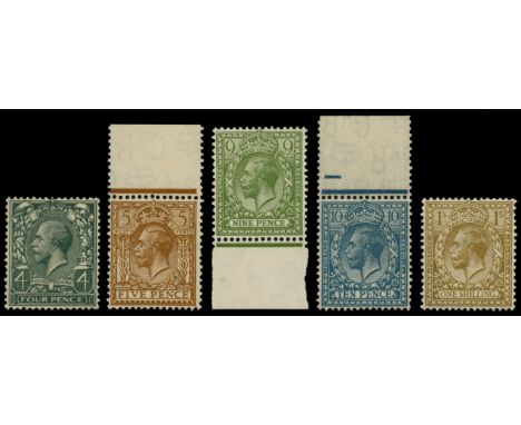 1924-26 set of 13, ½d green to 1s bistre-brown watermark block cypher inverted, including 6d on chalky paper (SG 418Wi/29Wi),