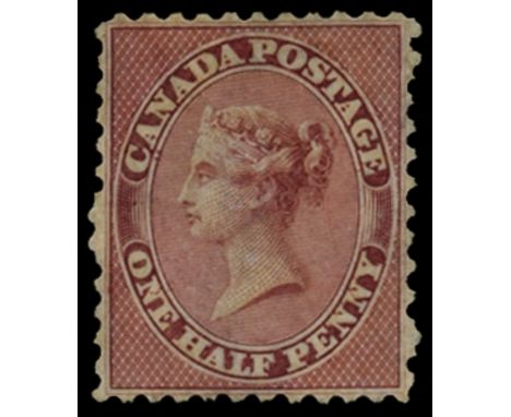 1858-59 Machine-made medium wove paper, ½d deep rose perf 11¾ (SG 25), odd short perf but well centred, unused and re-gummed,