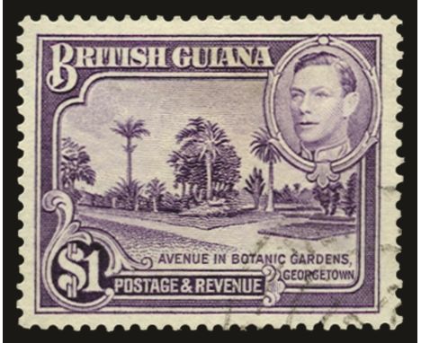 1938 (1 Feb)-52 $1 bright violet, perf 14x13 (SG 317a), used by light corner cds at lower right, RPS cert (1999), cat £650 