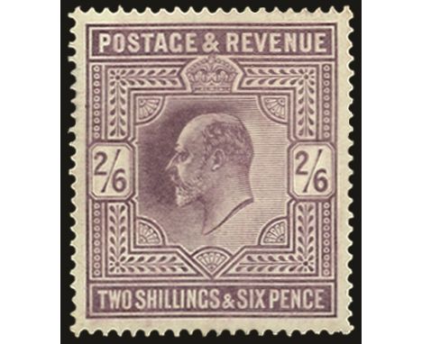 1902-10 De la Rue 2s 6d dull purple on chalky paper (SG 262), light surface rubbing and odd bend but very lightly hinged, vir