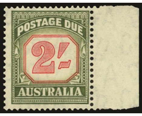 Postage Dues: 1953-59 2s carmine and deep-green (SG D130a), right hand marginal, fine u/m, RPS cert (1999) 