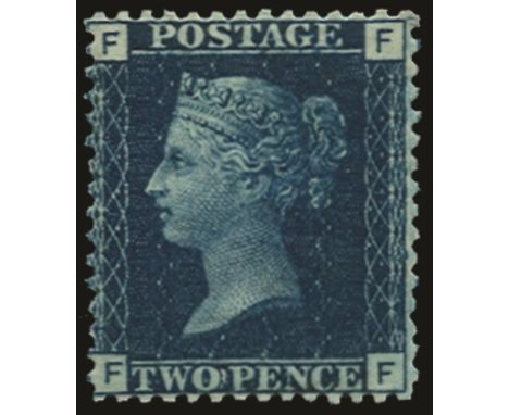 1858-76 2d deep blue plate 15 (SG 47), typical light gum creasing but fresh and centring well above average for this plate, u