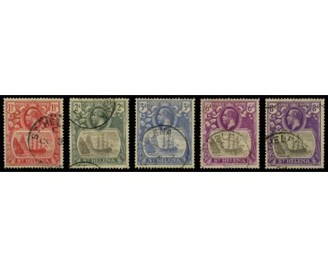 1922-37 Watermark script, 1½d rose-red, 2d grey and slate, 3d bright blue, 6d grey and bright purple and 8d grey and bright v