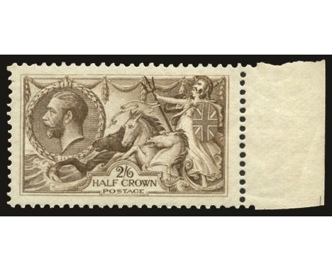 1918-19 2s 6d olive-brown, Bradbury Wilkinson printing (SG 413a), right marginal, a few trivial gum bends but well centred an