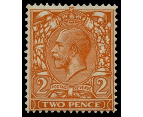 1924-26 2d orange die II, "watermark block cypher", variety no watermark (SG 421a), light vertical crease, fresh u/m, a rare 